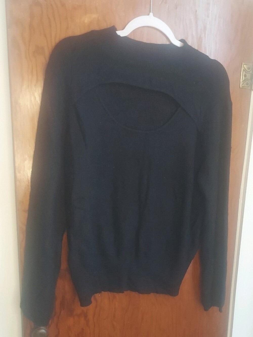 Black Women's Cutout Back Sweater